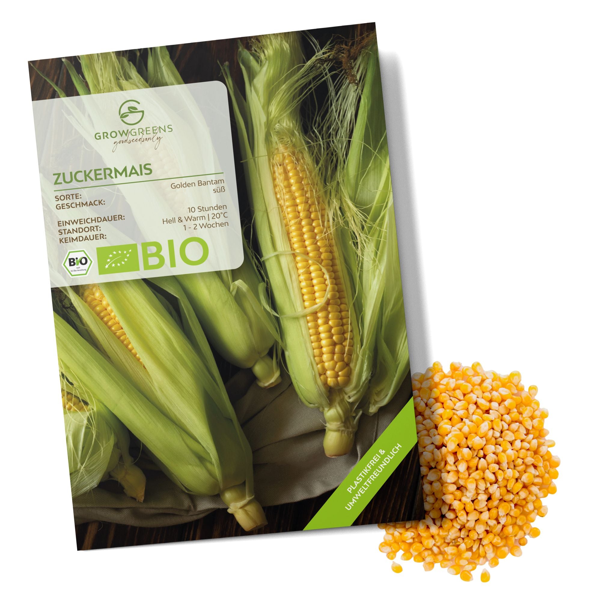 BIO Zuckermais Samen (Golden Bantam) - Mais Saatgut aus biologischem Anbau (30 Korn)