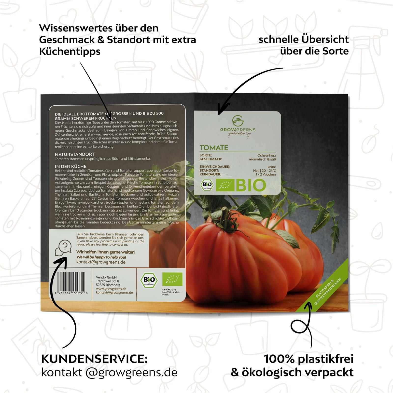 BIO Tomatensamen (Ochsenherz) - Tomaten Saatgut aus biologischem Anbau (10 Korn)