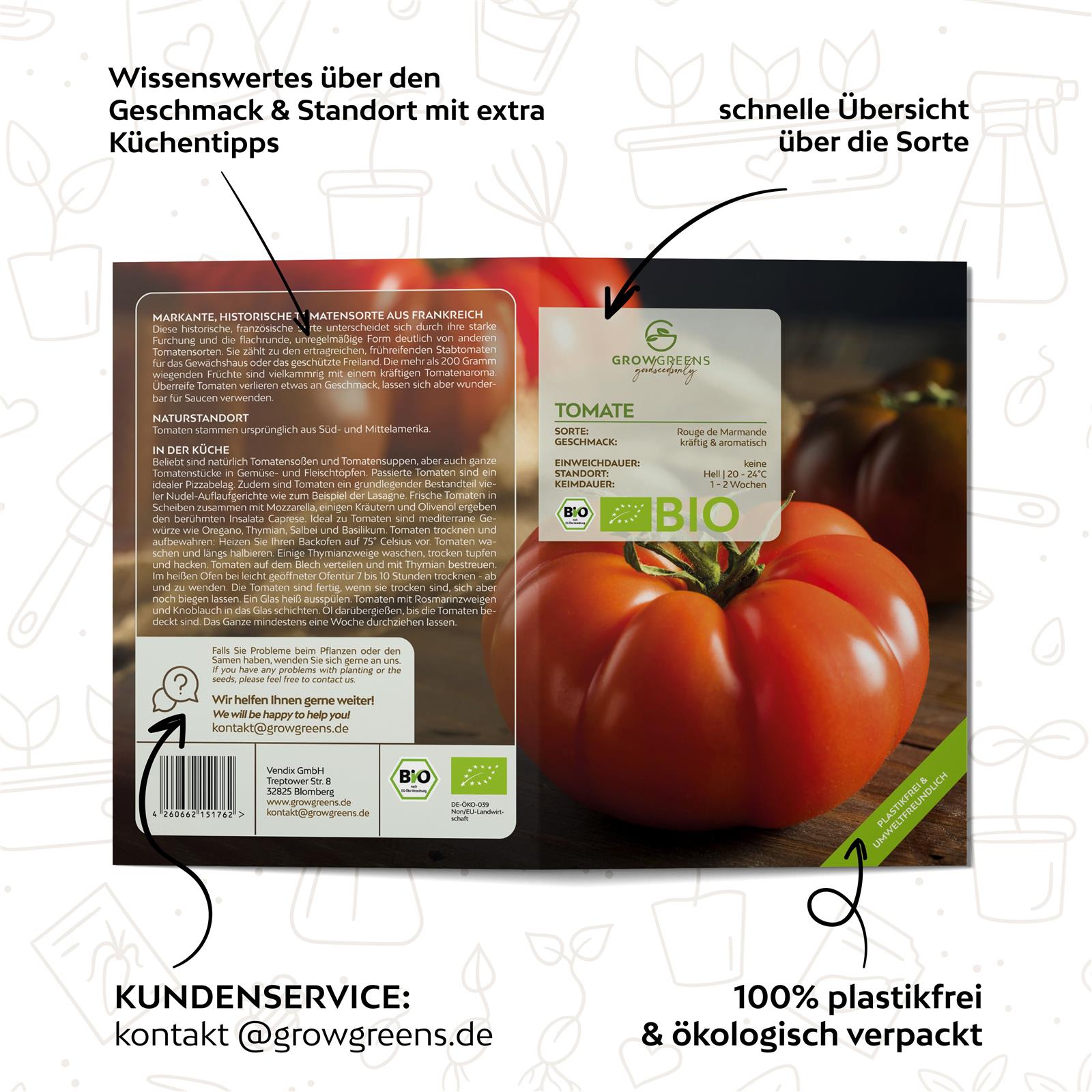 BIO Tomatensamen (Rouge de Marmande) - Tomaten Saatgut aus biologischem Anbau (10 Korn)