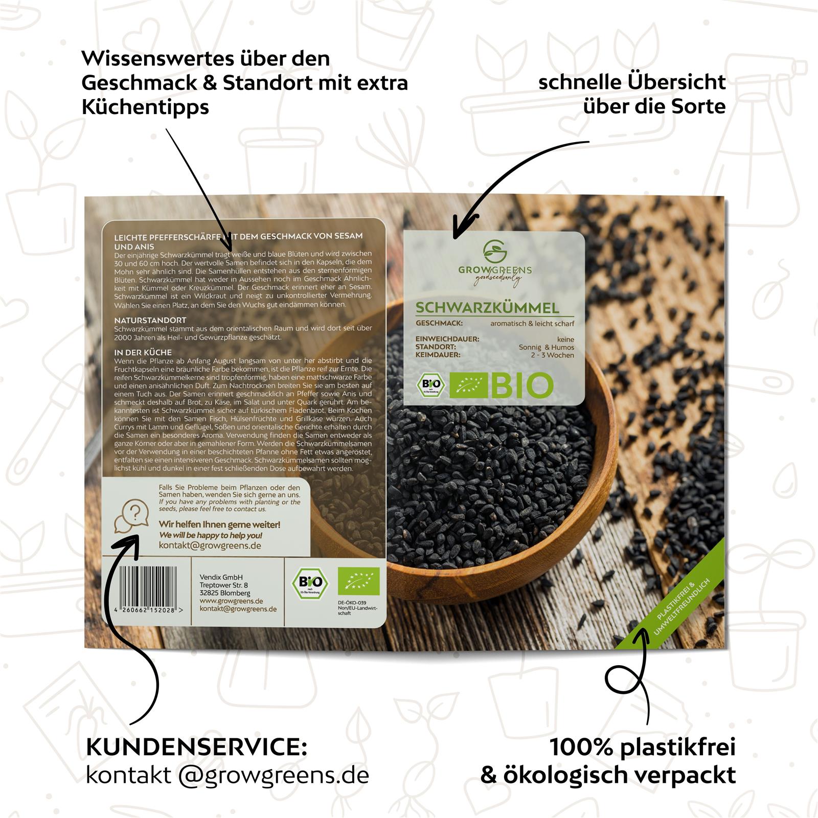 BIO Schwarzkümmelsamen - Küchenkräuter Saatgut aus biologischem Anbau (150 Korn)
