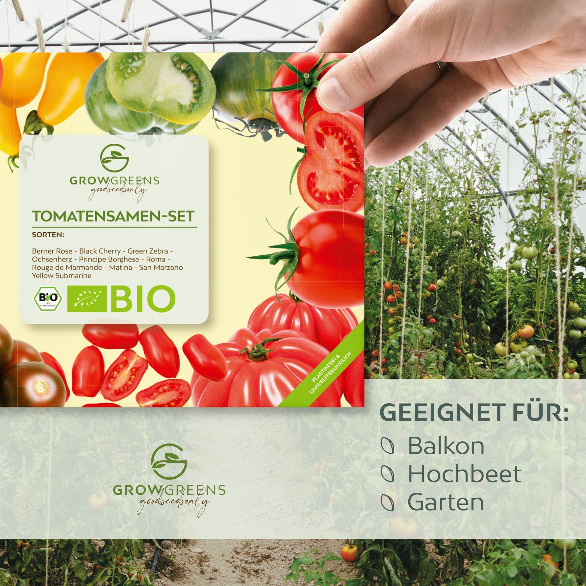 BIO Tomatensamen Set (10 Sorten) - Tomaten Samen Anzuchtset aus biologischem Anbau