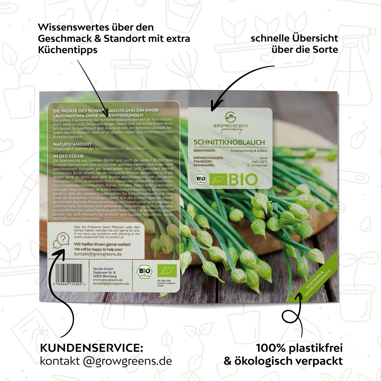 BIO Schnittknoblauch Samen - Küchenkräuter Saatgut aus biologischem Anbau (50 Korn)
