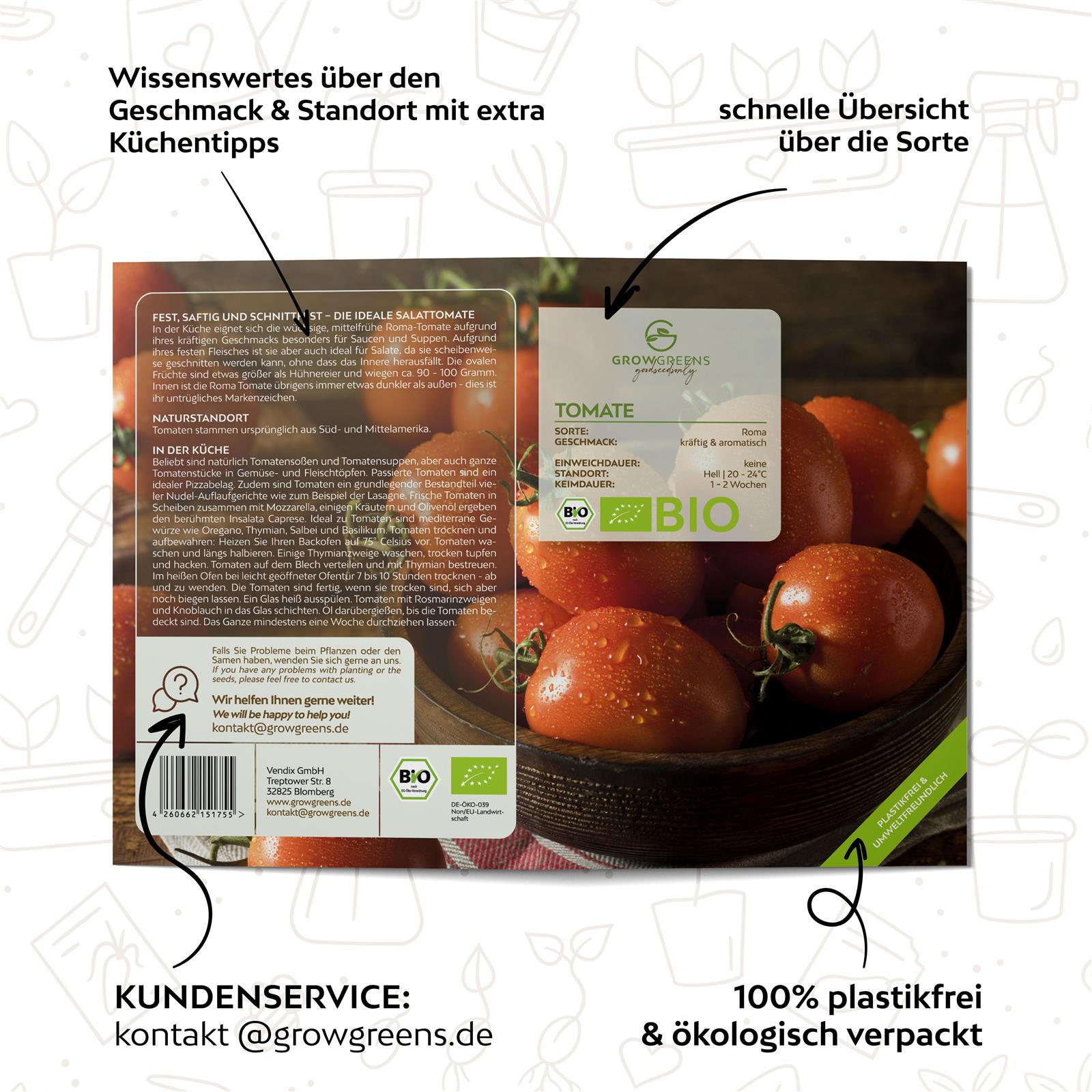BIO Tomatensamen (Roma) - Tomaten Saatgut aus biologischem Anbau (10 Korn)