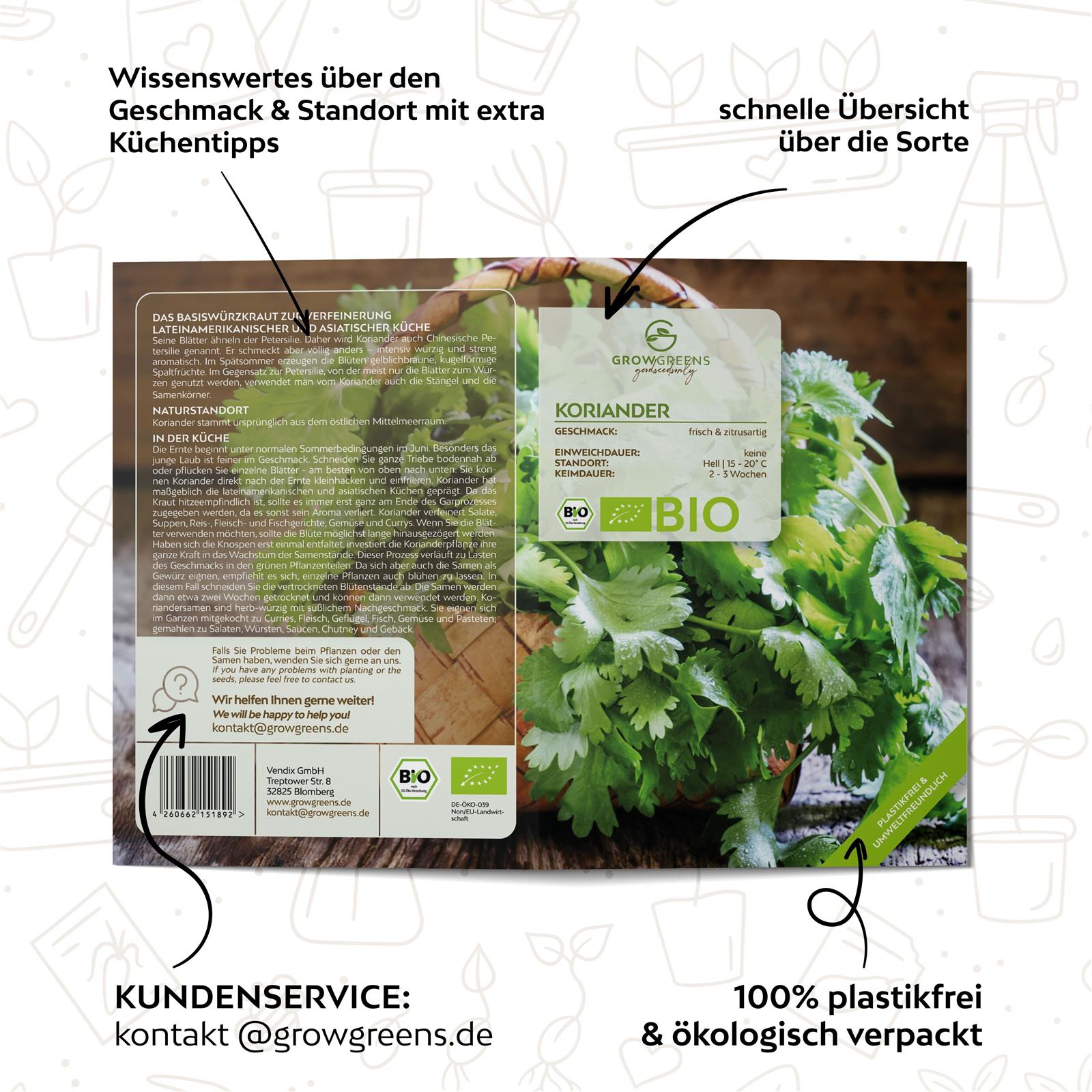 BIO Koriandersamen - Küchenkräuter Saatgut aus biologischem Anbau (35 Korn)