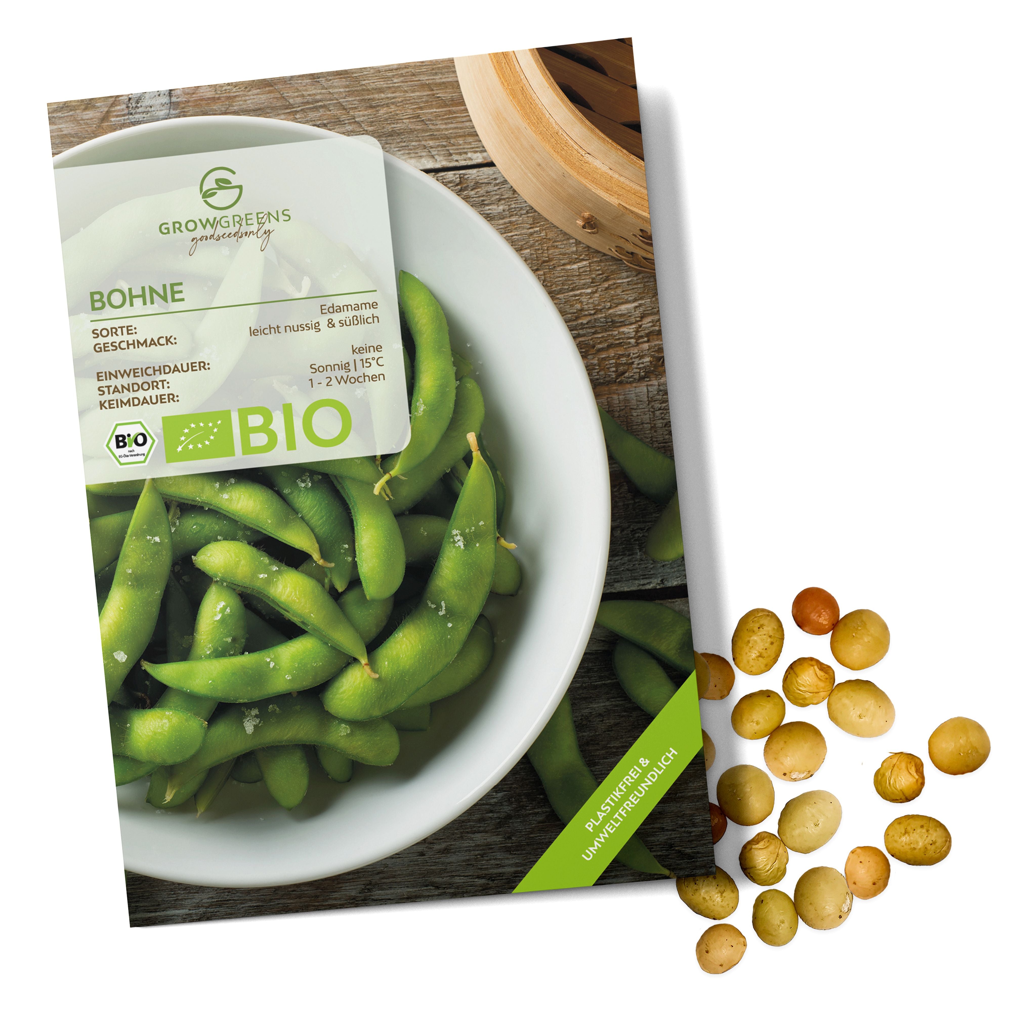 BIO Bohnen Samen (Edamame) - Bohne Saatgut aus biologischem Anbau (12 Korn)