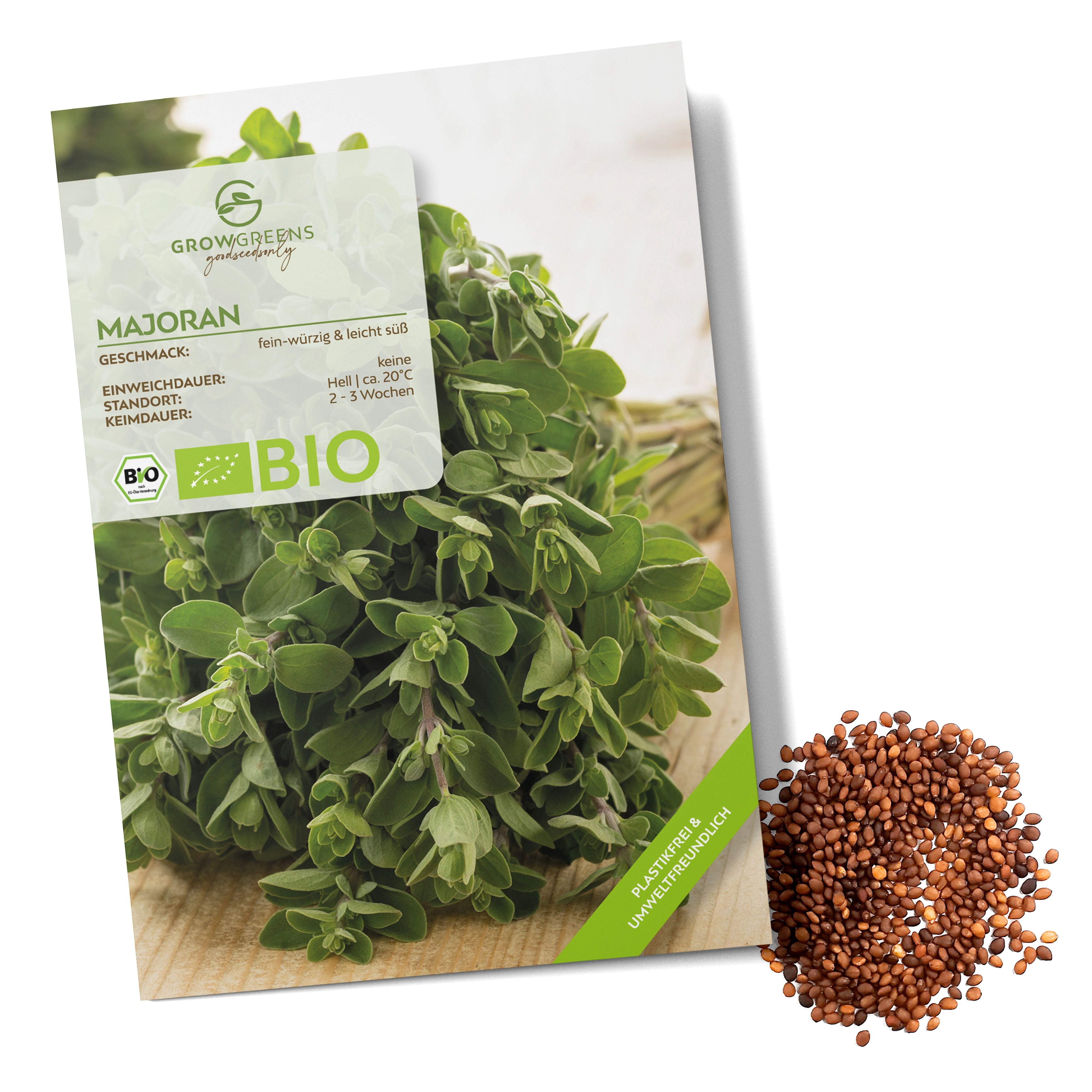 BIO Majoran Samen - Küchenkräuter Saatgut aus biologischem Anbau (700 Korn)