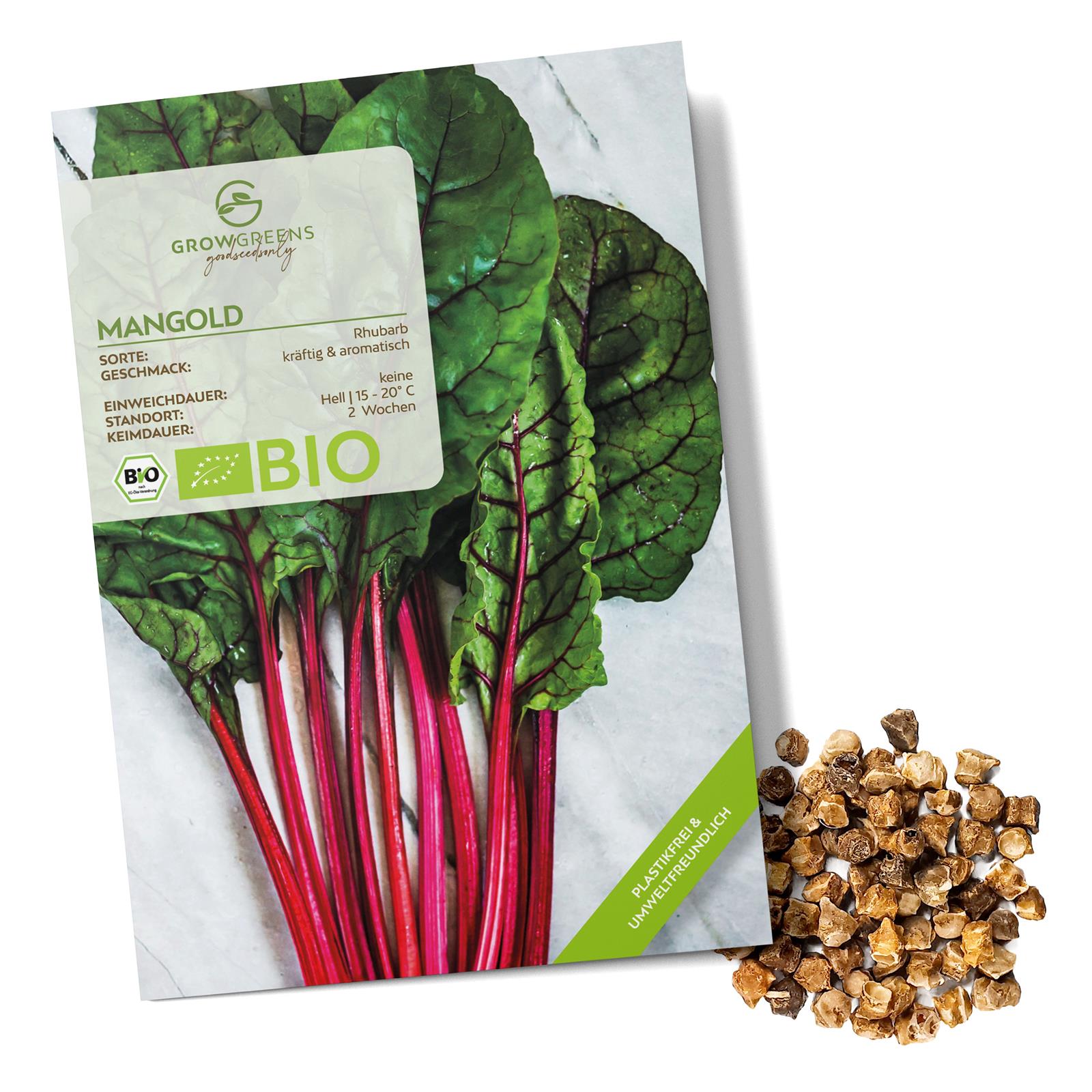 BIO Mangold Samen (Rhubarb) - Mangold Saatgut aus biologischem Anbau (25 Korn)