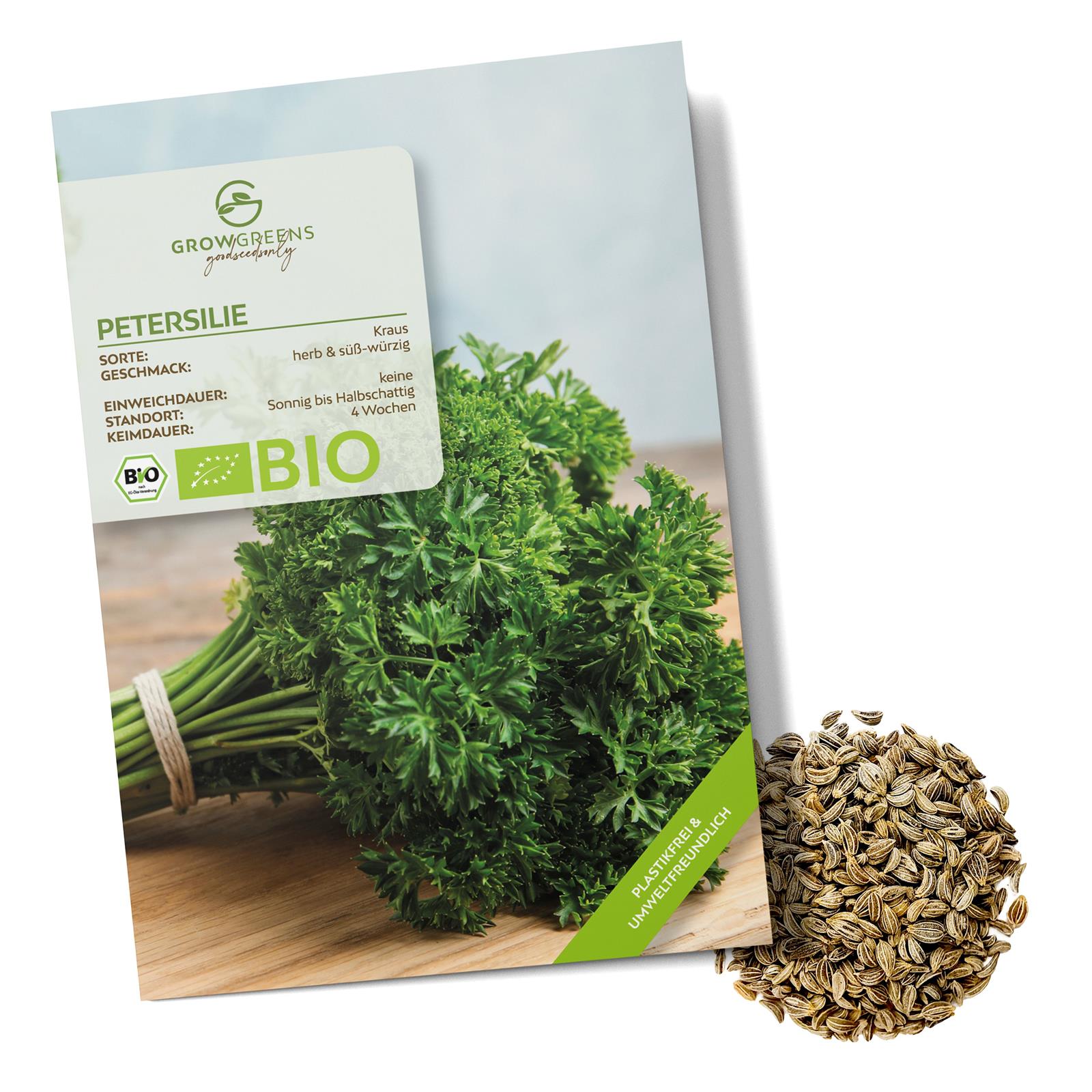 BIO Petersilie Samen kraus - Küchenkräuter Saatgut aus biologischem Anbau (400 Korn)