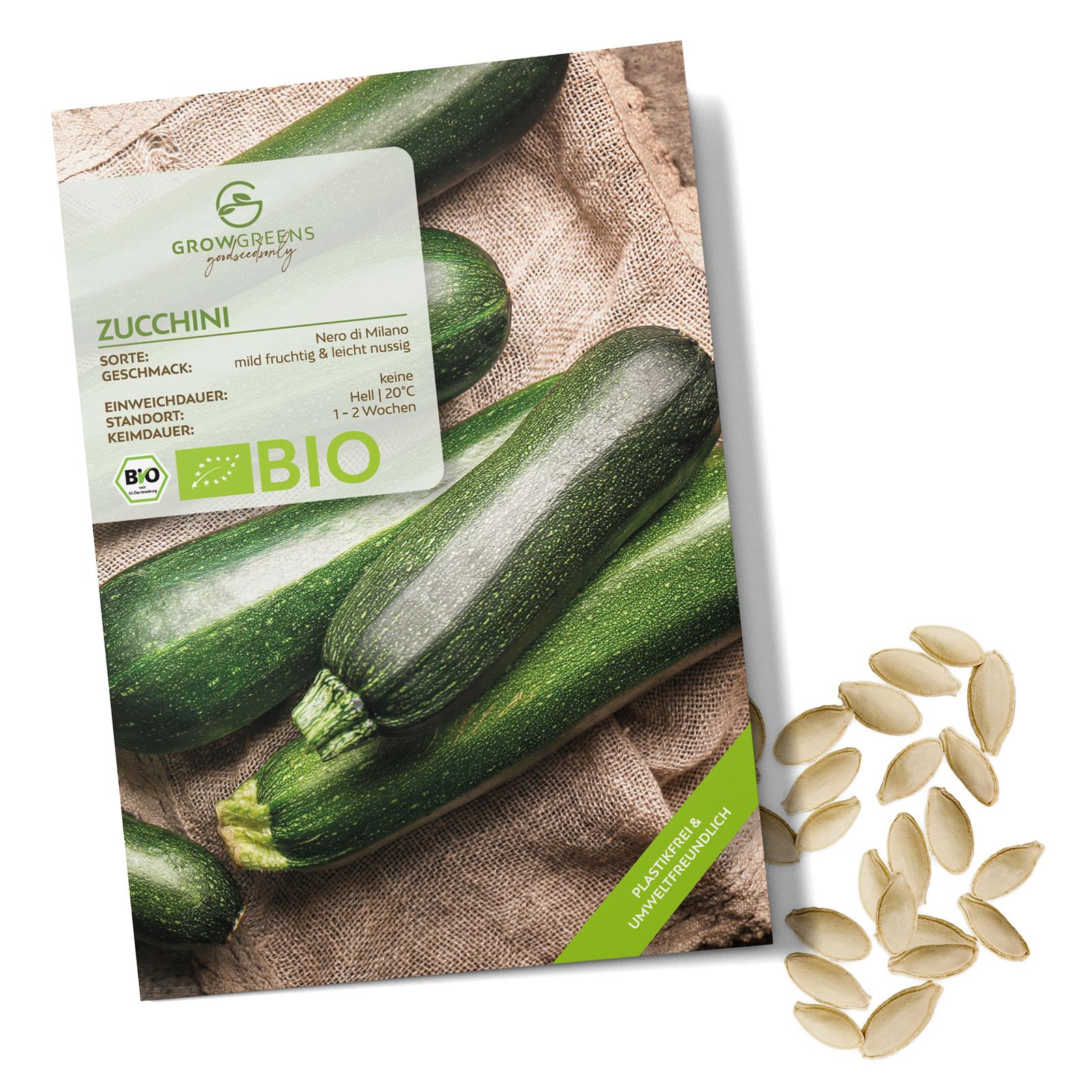 BIO Zucchini Samen (Nero di Milano) - Zucchini Saatgut aus biologischem Anbau (5 Korn)